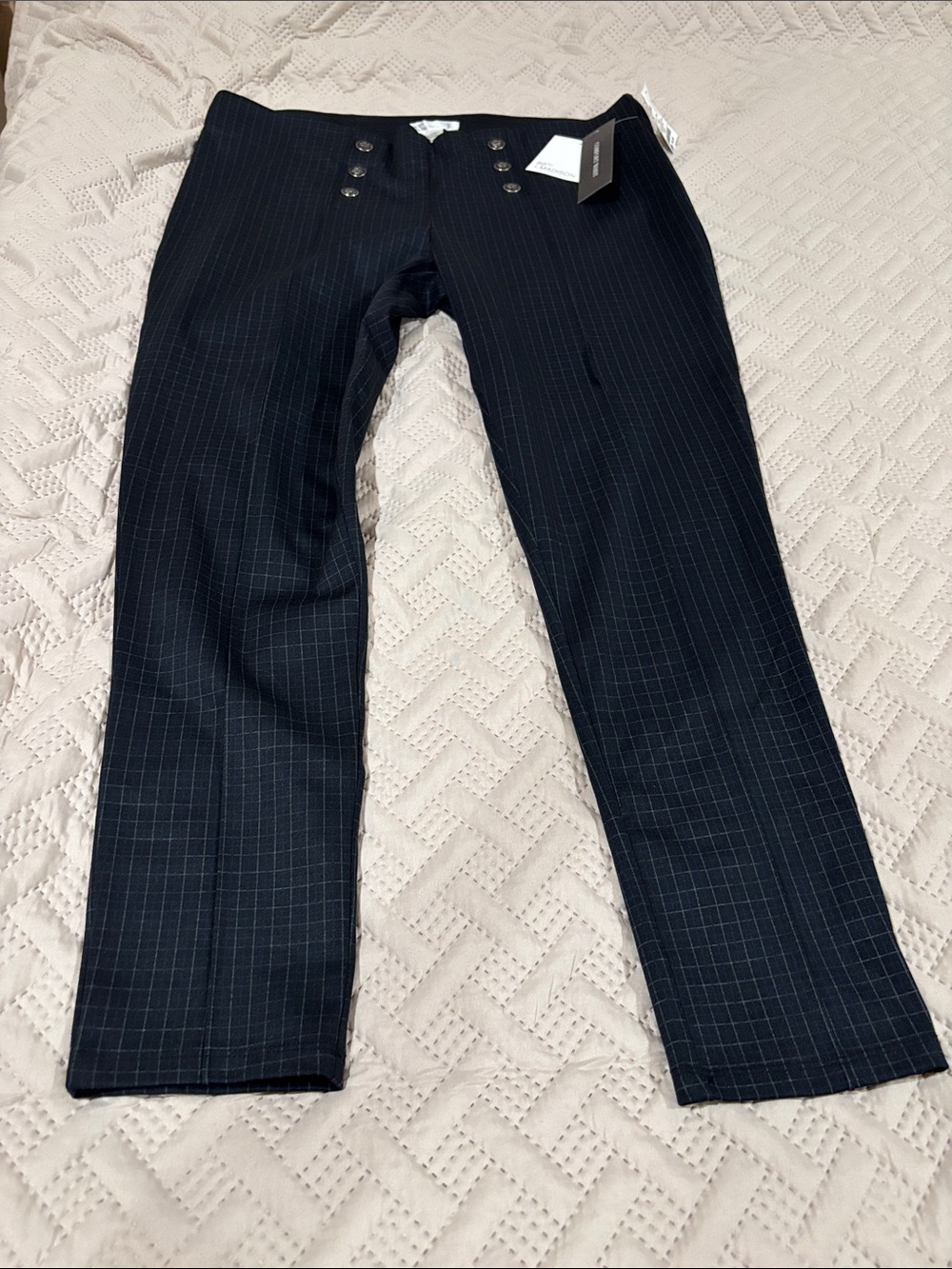 89th & Madison Navy Pinstripe Trousers